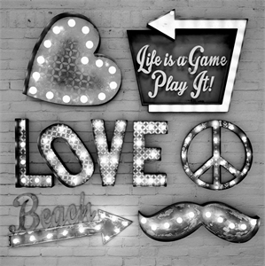 Lighted Metal sign. Set 4